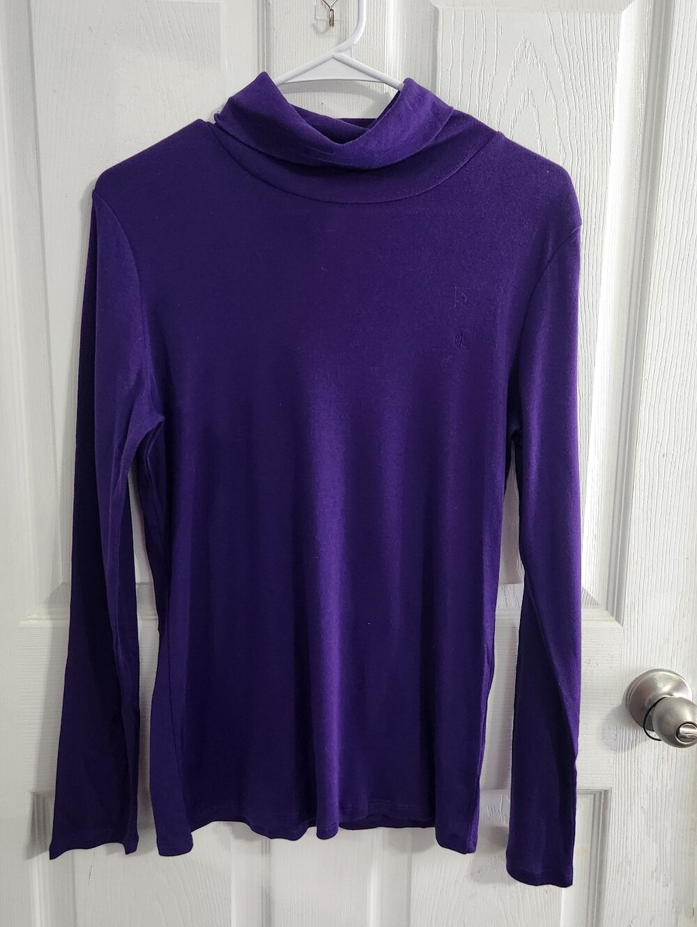 Lauren Ralph Lauren purple LG cotton turtleneck preppy Quiet Luxury Minimalist